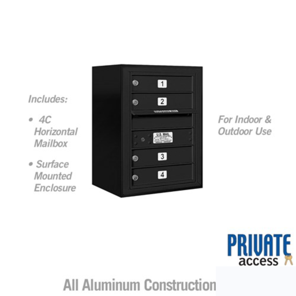 Salsbury 6 Door High Surface Mounted 4C Horizontal Mailbox | 4 Doors with Private Access