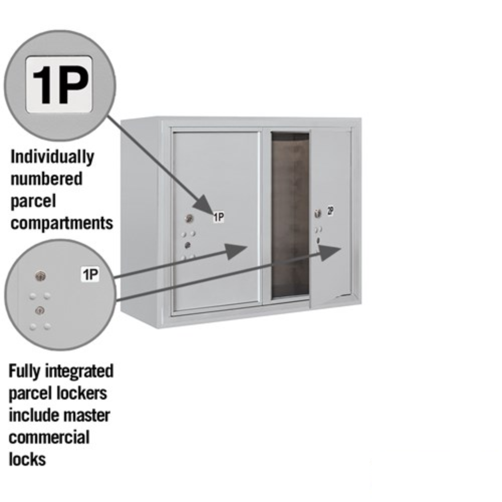 Salsbury 6 Door High Surface Mounted 4C Horizontal Parcel Locker | 2 Parcel Lockers with Private Access