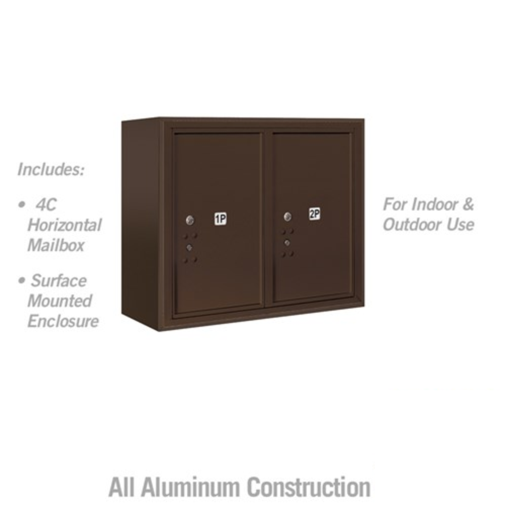 Salsbury 6 Door High Surface Mounted 4C Horizontal Parcel Locker | 2 Parcel Lockers with Private Access