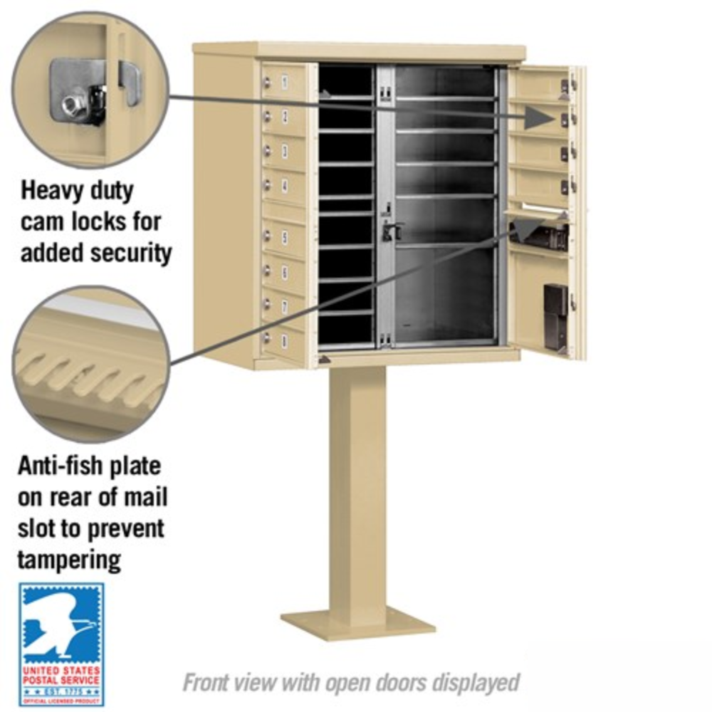 Salsbury Cluster Box Unit | 12 Doors and 1 Parcel Locker with USPS Access – Type 2