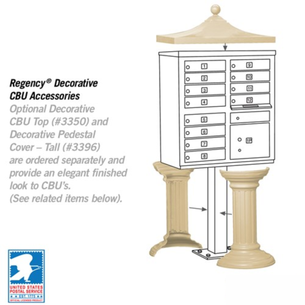 Salsbury Cluster Box Unit | 12 Doors and 1 Parcel Locker with USPS Access – Type 2