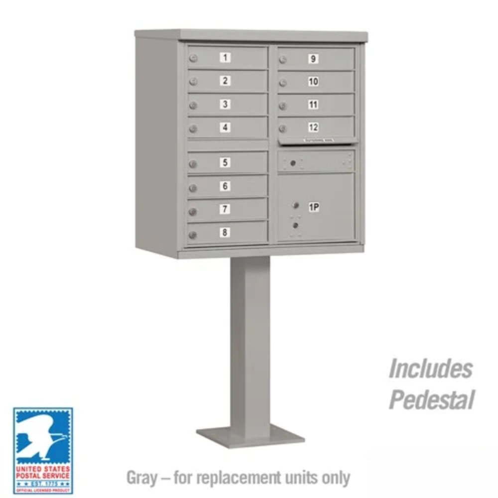 Salsbury Cluster Box Unit | 12 Doors and 1 Parcel Locker with USPS Access – Type 2