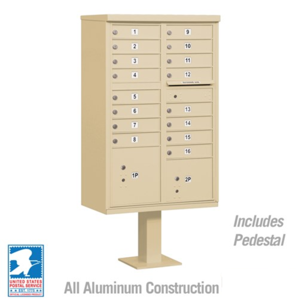 Salsbury Cluster Box Unit | 16 Doors and 2 Parcel Lockers with USPS Access – Type 3