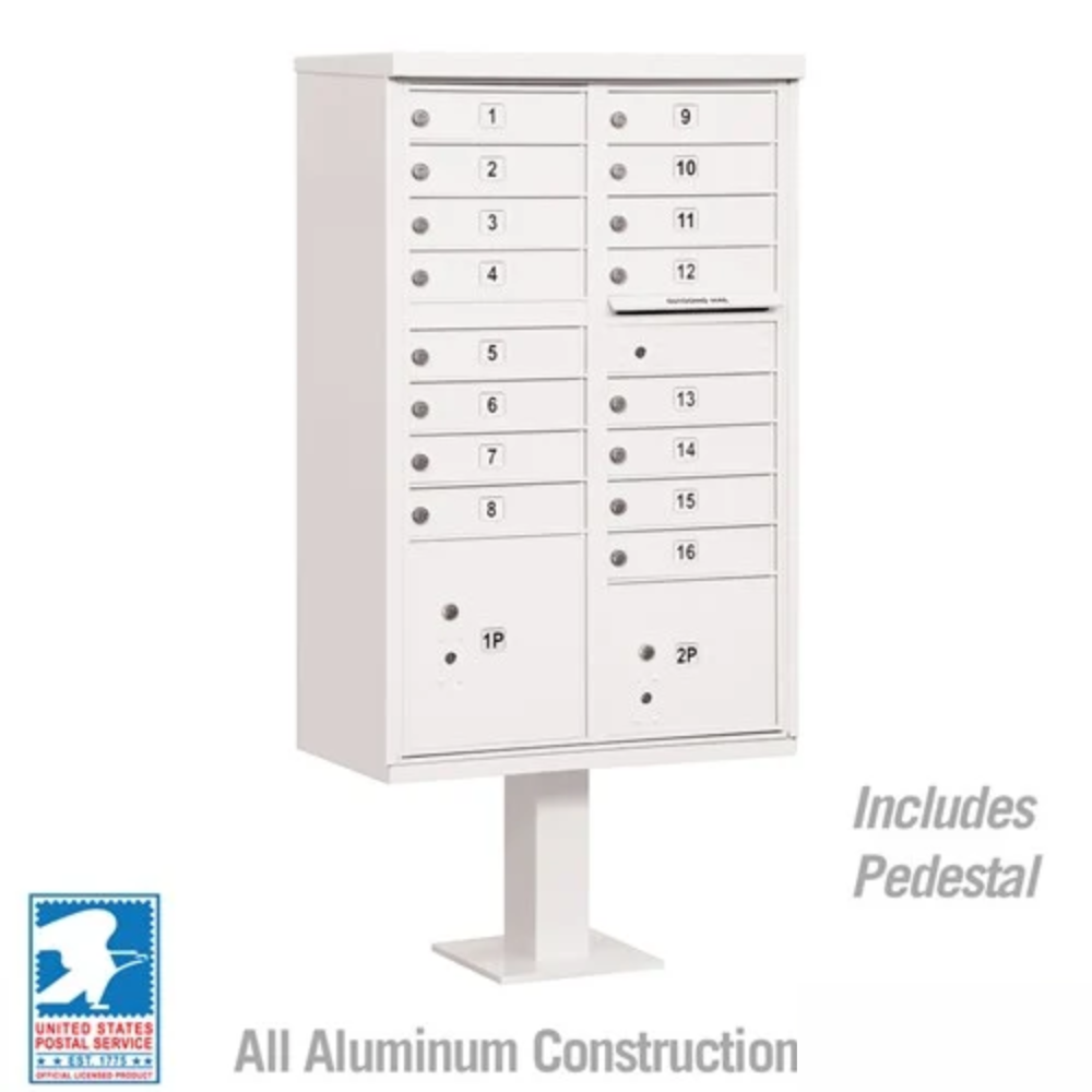 Salsbury Cluster Box Unit | 16 Doors and 2 Parcel Lockers with USPS Access – Type 3