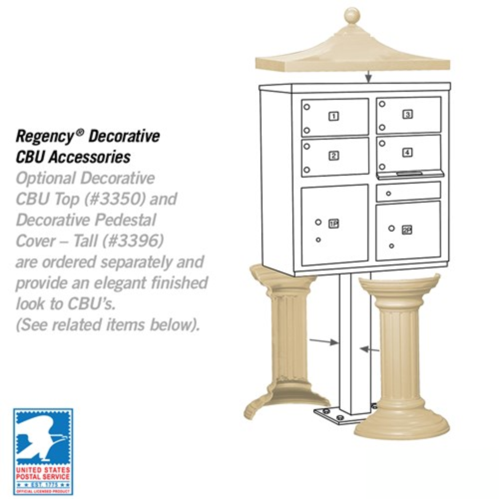 Salsbury Cluster Box Unit | 4 Doors and 2 Parcel Lockers with USPS Access – Type 5
