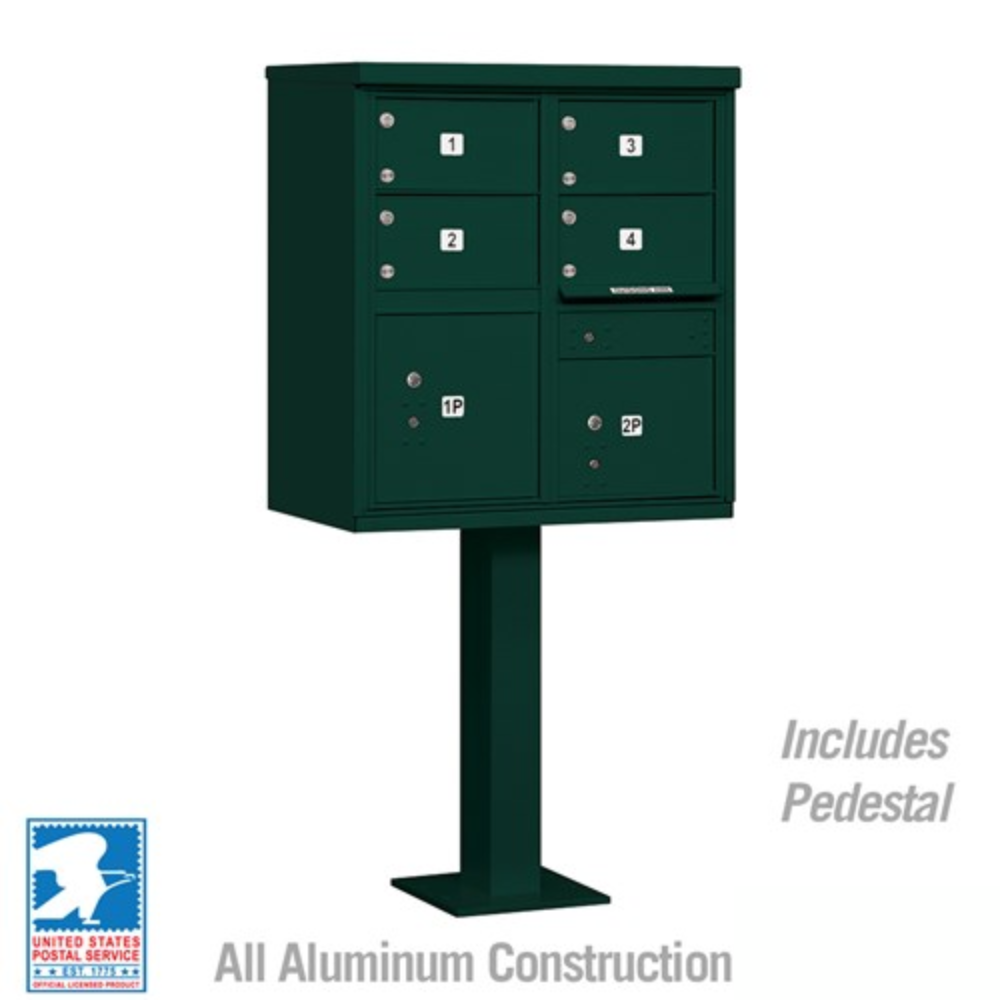 Salsbury Cluster Box Unit | 4 Doors and 2 Parcel Lockers with USPS Access – Type 5