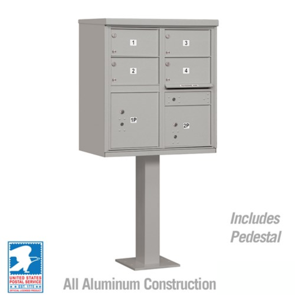 Salsbury Cluster Box Unit | 4 Doors and 2 Parcel Lockers with USPS Access – Type 5