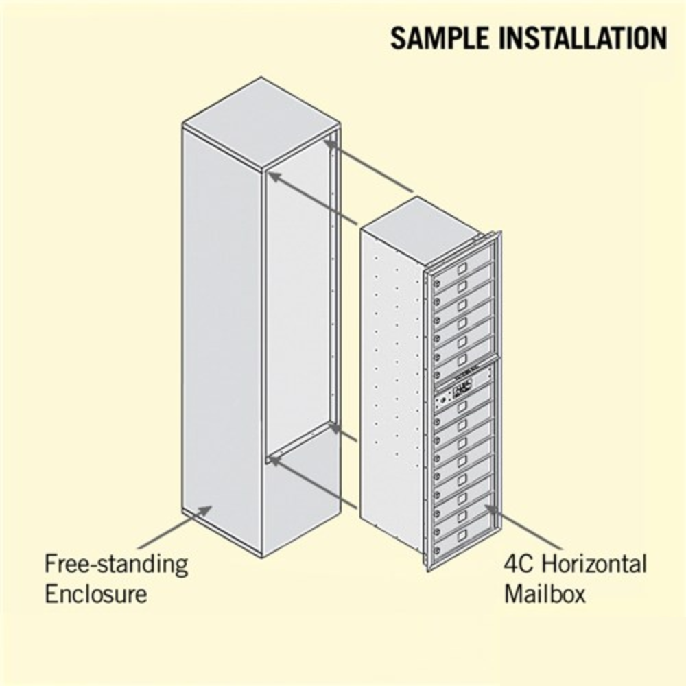 Salsbury Maximum Height Free-Standing 4C Horizontal Mailbox | 14 Doors with Private Access