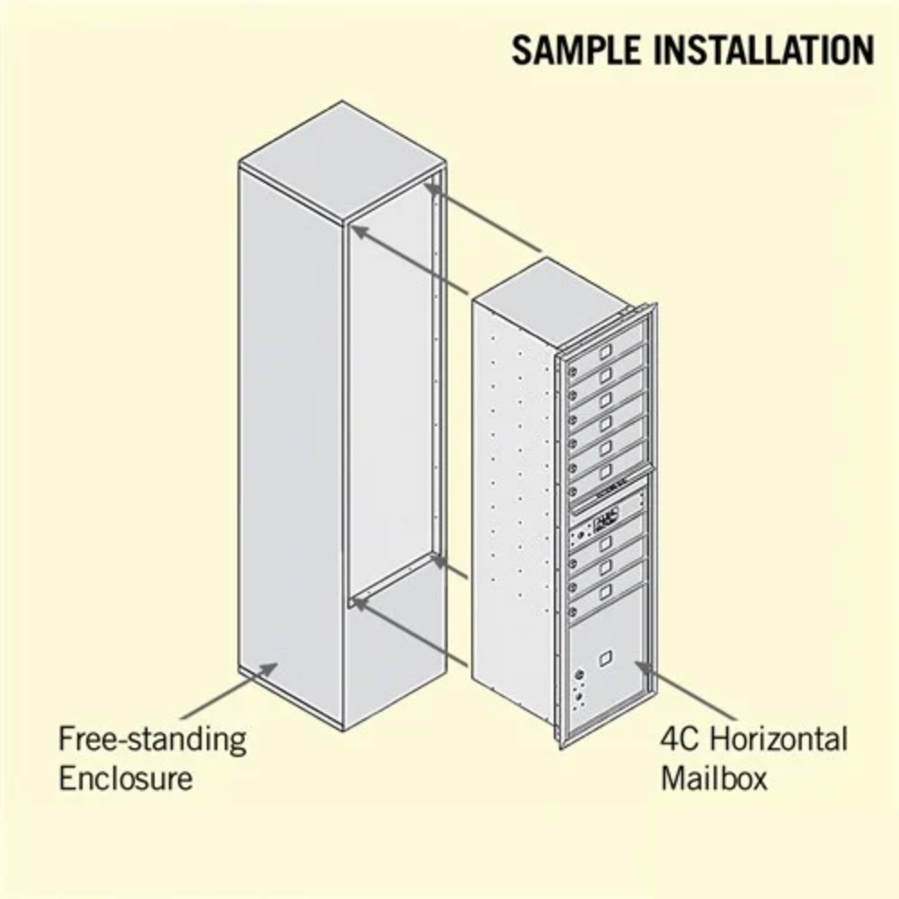 Salsbury Maximum Height Free-Standing 4C Horizontal Mailbox | 9 Doors and 1 Parcel Locker with Private Access