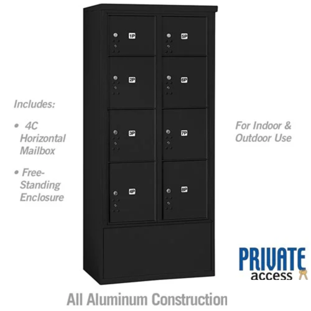 Salsbury Maximum Height Free-Standing 4C Horizontal Parcel Locker | 8 Parcel Lockers with Private Access