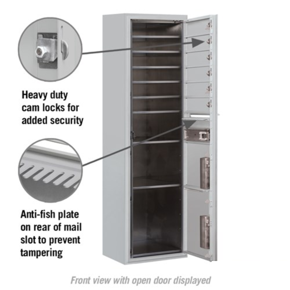Salsbury Maximum Height Surface Mounted 4C Horizontal Mailbox | 6 Doors and 2 Parcel Lockers with Private Access