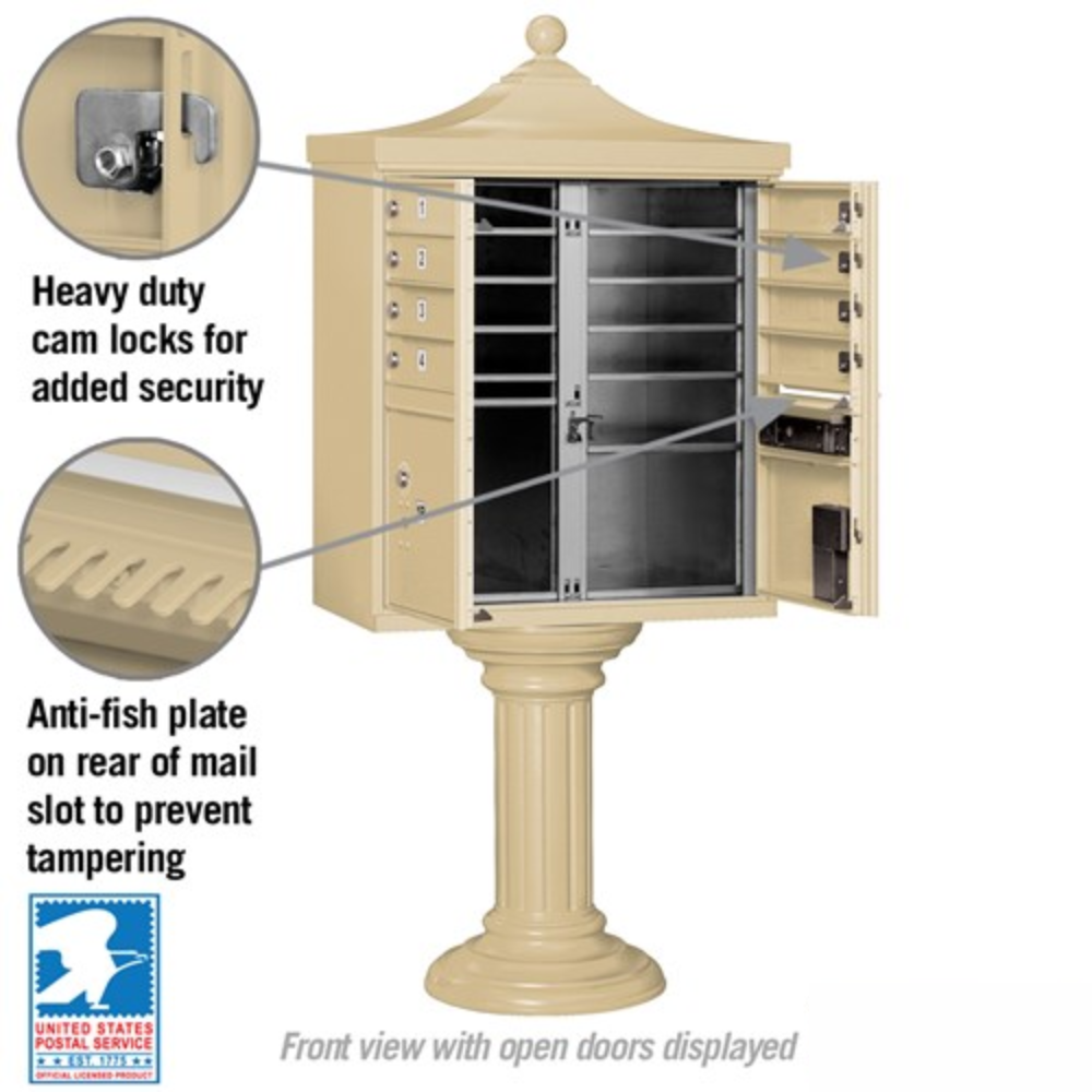 Salsbury Regency Decorative Cluster Box Unit | 8 Doors and 2 Parcel Lockerswith USPS Access – Type 1
