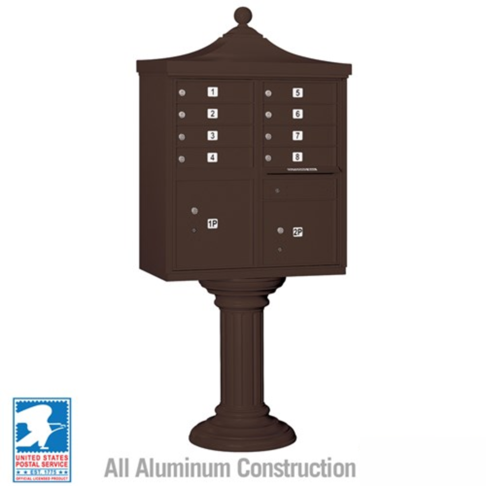Salsbury Regency Decorative Cluster Box Unit | 8 Doors and 2 Parcel Lockerswith USPS Access – Type 1