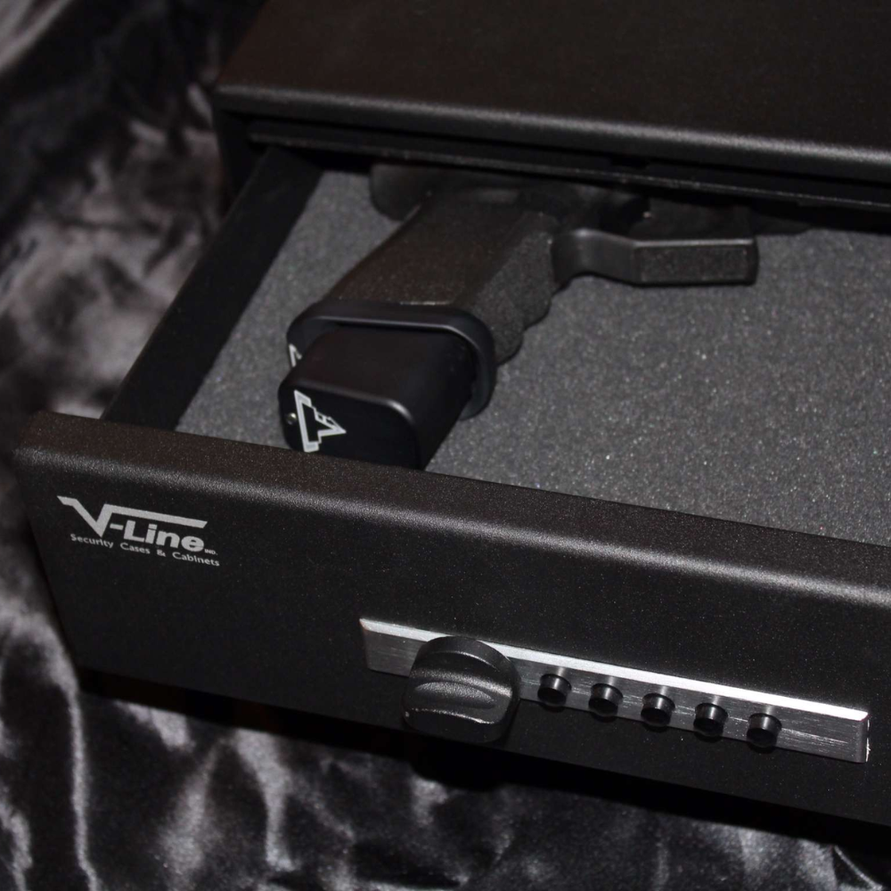 V-Line Slide Away Pistol Safe 10123-S FBLK
