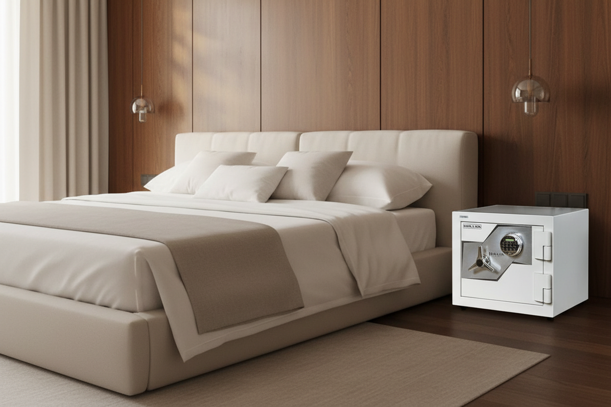 White Hollon FB-450E safe in bedroom
