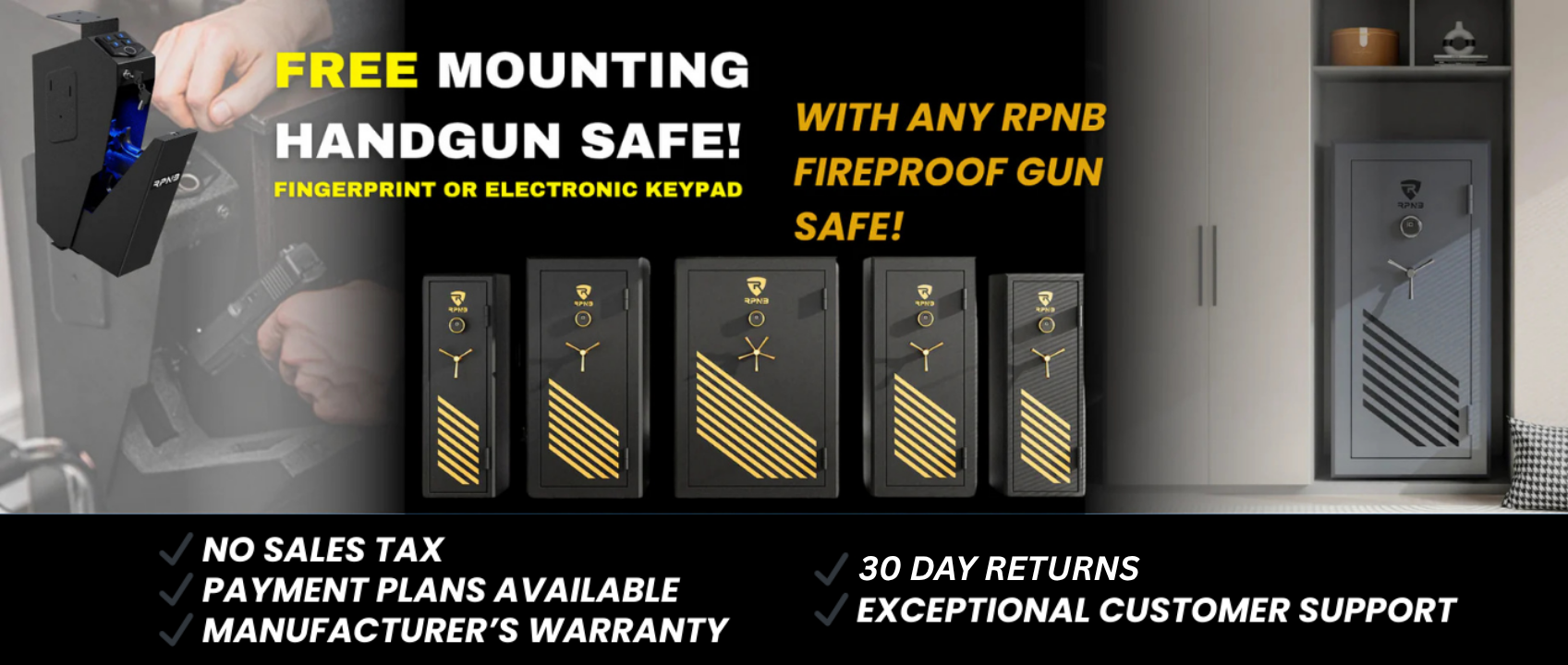 Free RPNB Mounting Handgun Safe with any Purchase of a RPNB Fireproof Gun Safe