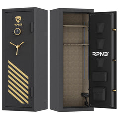 RPNB 14 Gun Large Fireproof Biometric Digital Rifle Safe for Pistols and Rifles, Black-RPFS14-B