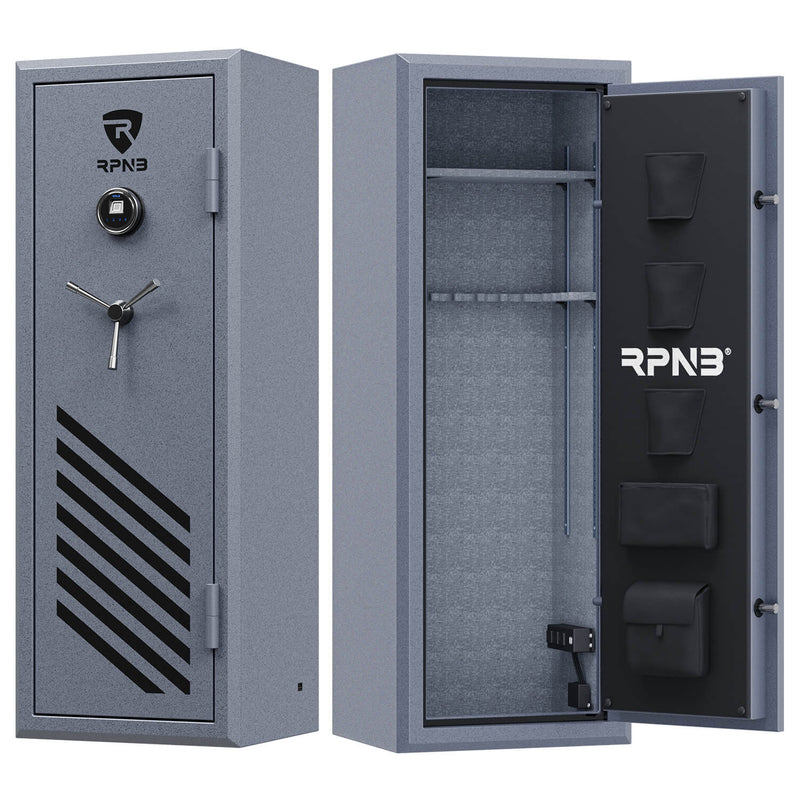 RPNB 14 Gun Large Fireproof Biometric Fingerprint Gun Safe for Pistols and Rifles, Grey-RPFS14-G