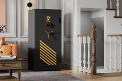 RPNB 30 Gun Large Fireproof Biometric Fingerprint Long Gun Safe for Pistols and Rifles, Black-RPFS30-B