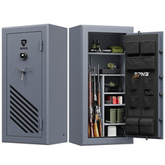 RPNB 30 Gun Large Fireproof Digital Fingerprint Long Gun Safe for Pistols and Rifles, Grey-RPFS30-G