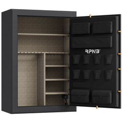 RPNB 45 Gun Large Fireproof Biometric Finrprint Long Gun Safe for Pistols and Rifles, Blageck-RPFS45-B