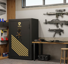 RPNB 45 Gun Large Fireproof Biometric Finrprint Long Gun Safe for Pistols and Rifles, Blageck-RPFS45-B