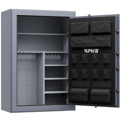 RPNB 45 Gun Large Fireproof Biometric Digital Rifle Gun Safe for Pistols and Rifles, Grey-RPFS45-G