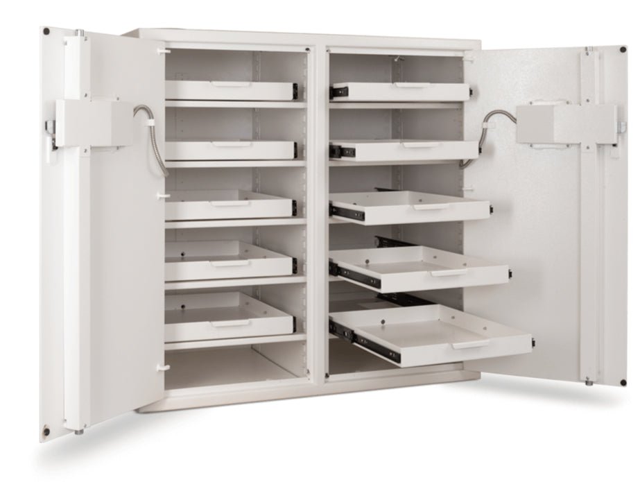 AMSEC NARCO3839 Double Door Narcotics Safe - Both Doors Open with Roll-Out Trays