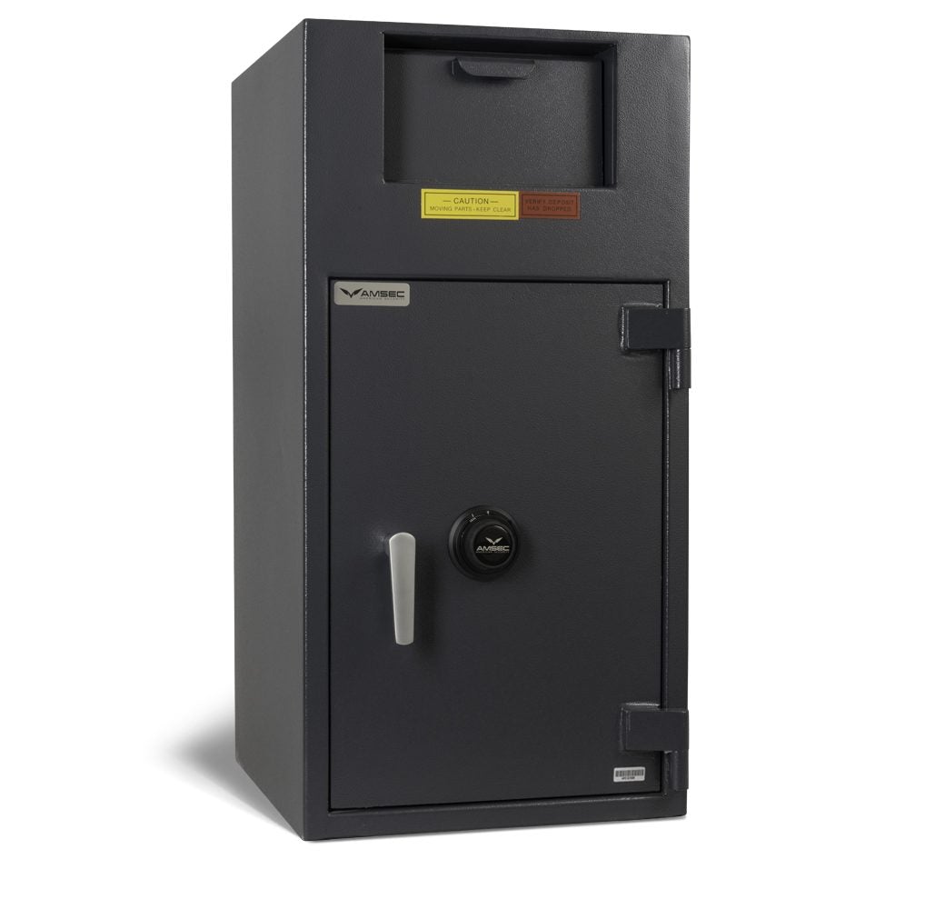 AMSEC BWB3020FL Wide Body Deposit Safe front view with handle and digital lock area