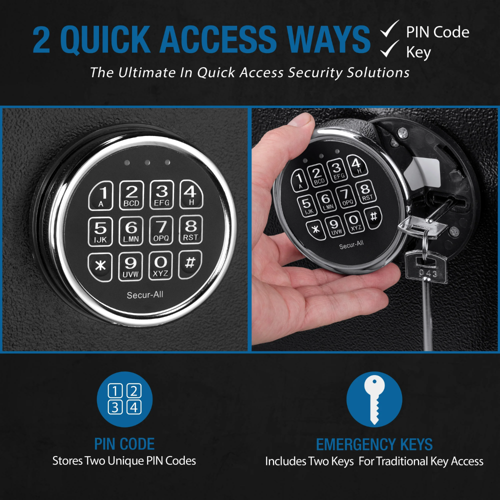 Barska AX12216 Fire Safe Vault | Key Lock | 40 Minute Fire Rating | 14 Gun Capacity