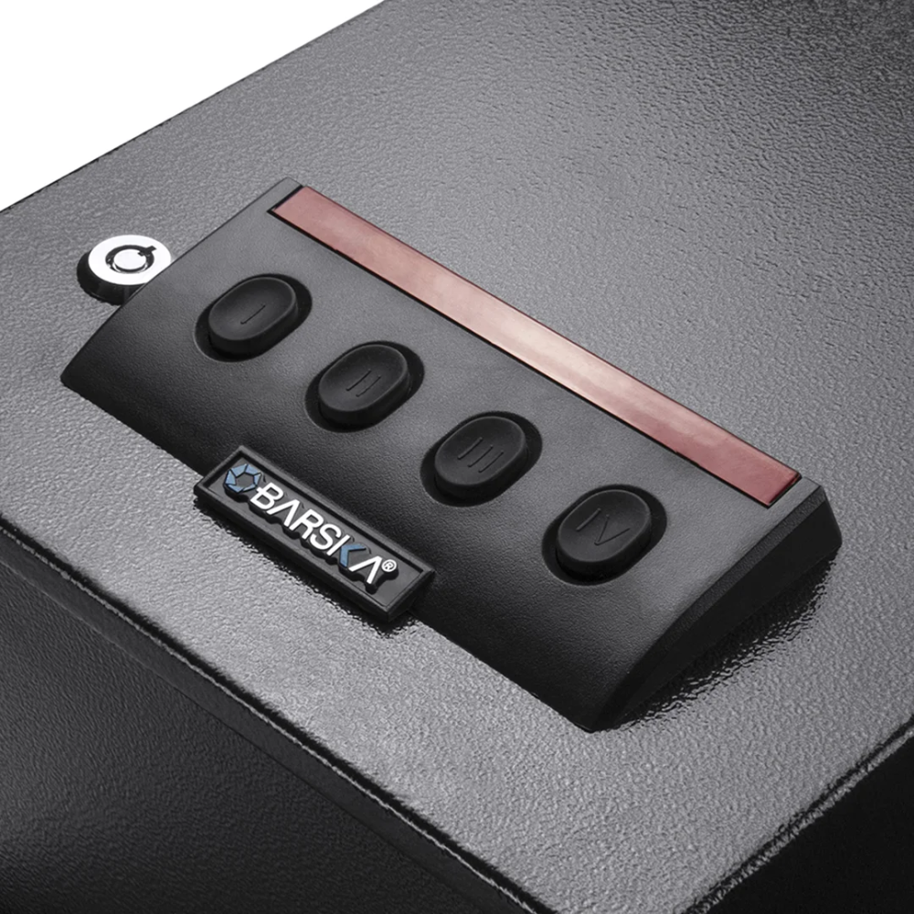 Barska AX12432 Quick Access Keypad Pistol Safe with Key Lock