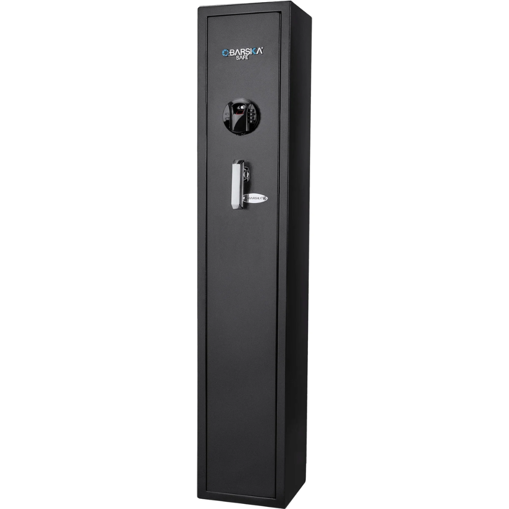 Barska AX12760 Standard Quick Access Keypad Biometric Rifle Safe | Keypad Biometric & Key Lock | 4 Rifle Capacity