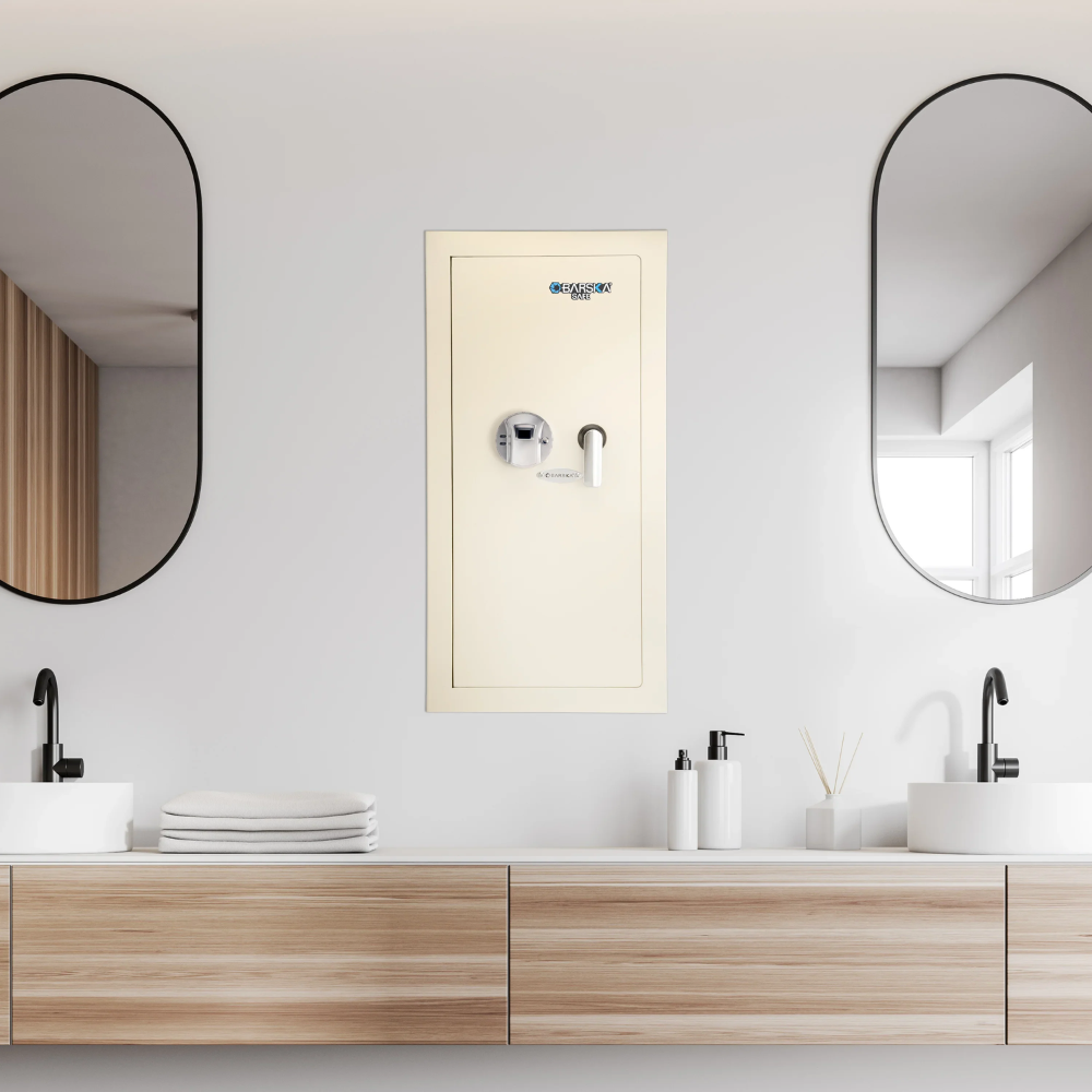Barska AX12880 Biometric Wall Safe (Left or Right Hand Swing) | Biometric & Key Lock