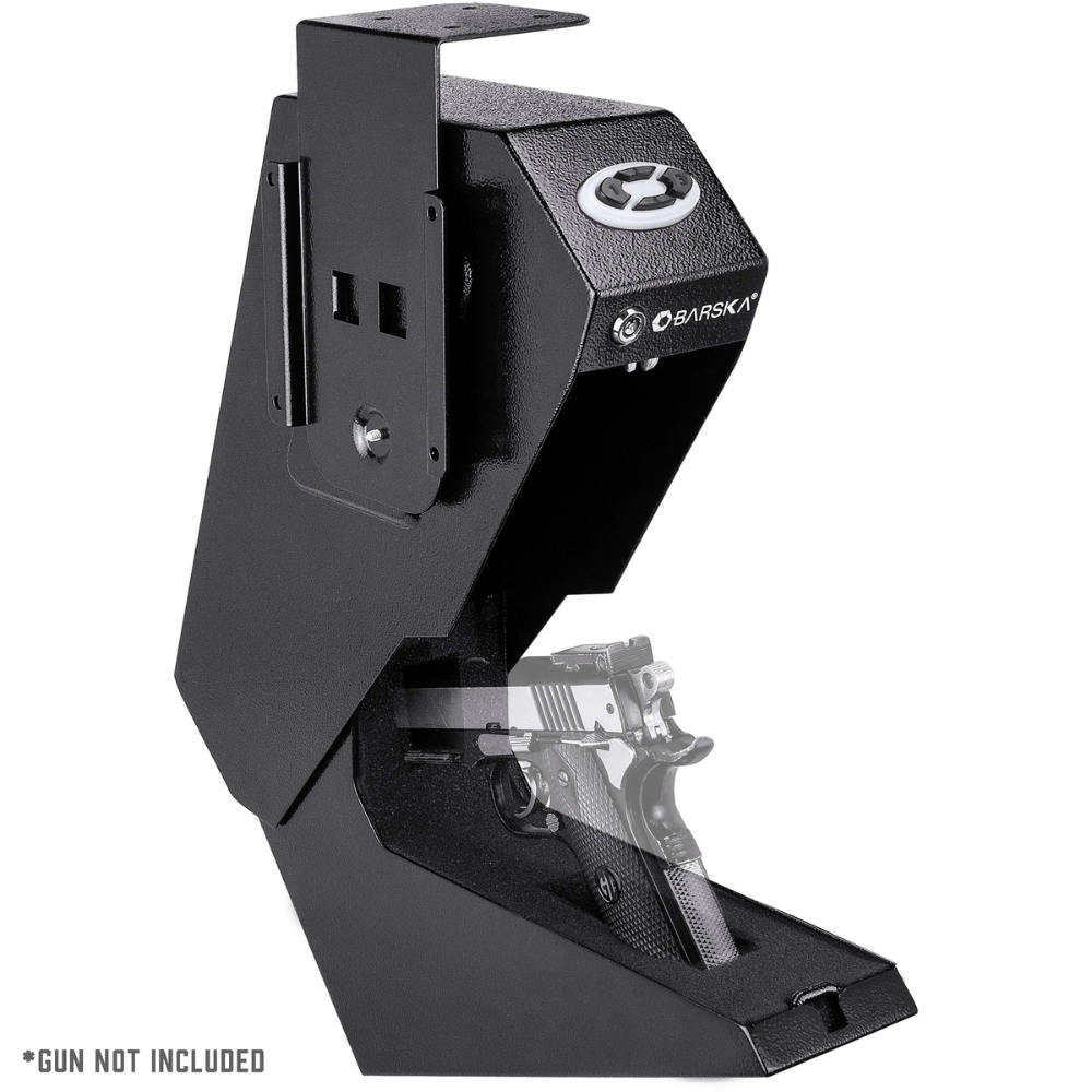 Barska AX13094 Quick Access Handgun Desk Safe | Keypad & Key Lock