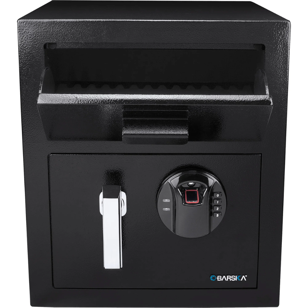 Barska AX13108 Biometric Keypad Depository Safe | Biometric Keypad & Key Lock