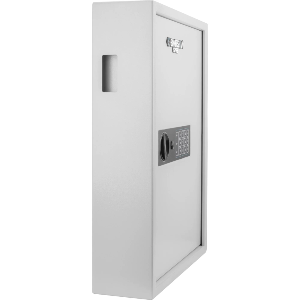 Barska AX13262 100 Key Cabinet Digital Wall Safe - White | Keypad & Key Lock