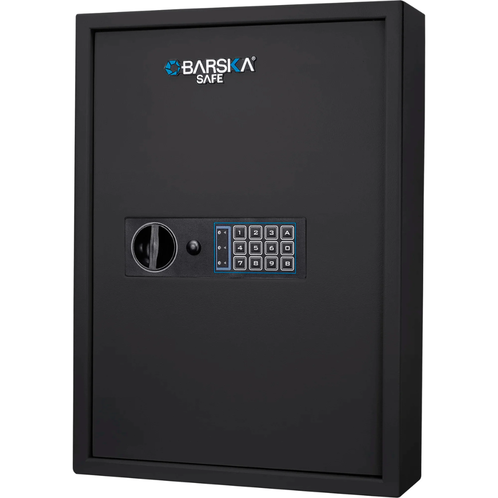 Barska AX13370 100 Key Cabinet Digital Wall Safe - Black | Keypad & Key Lock