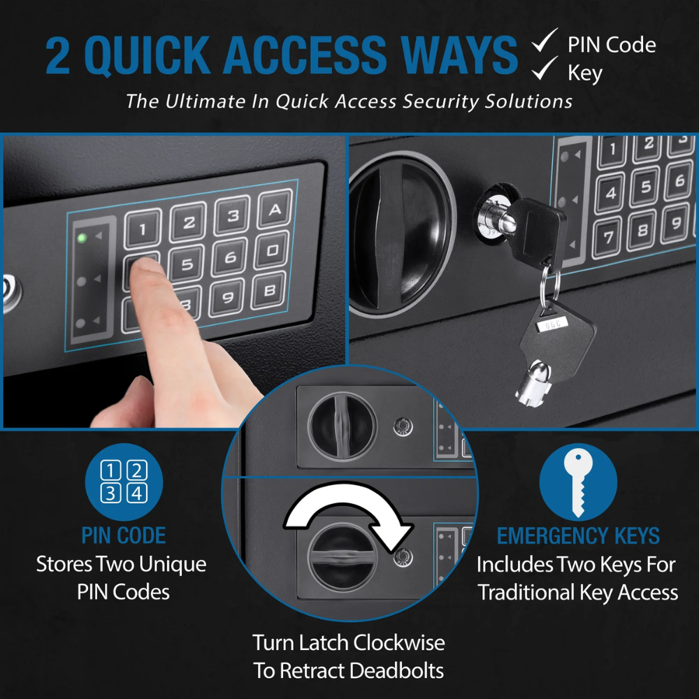 Barska AX13370 100 Key Cabinet Digital Wall Safe - Black | Keypad & Key ...