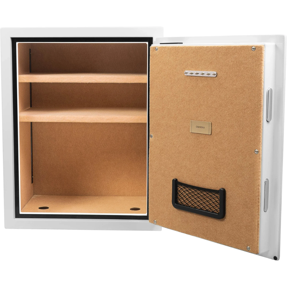 Barska AX13496 Biometric Fireproof Safe - White | Biometric & Key Lock Type | 30 Minutes Fire Rating 3