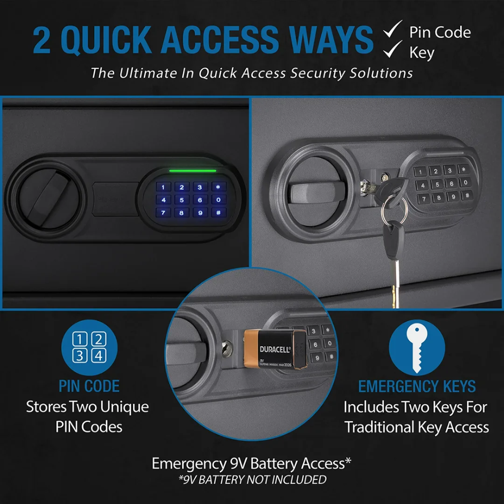 Barska AX13750 WardenLight LED Digital Keypad Safe | Keypad & Key Lock