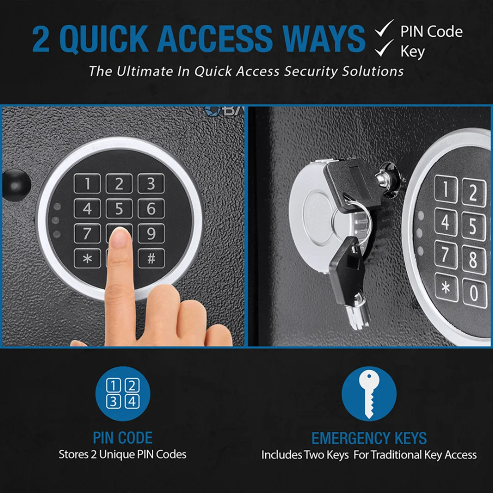 Barska AX13946 Digital Keypad Security Safe | Keypad & Key Lock