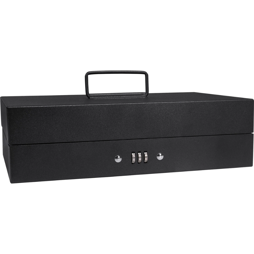 Barska CB11794 17" Cash Box With 6 Compartment Tray | Key Lock