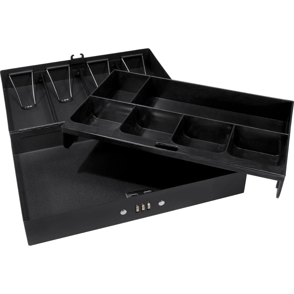 Barska CB11794 17" Cash Box With 6 Compartment Tray | Key Lock