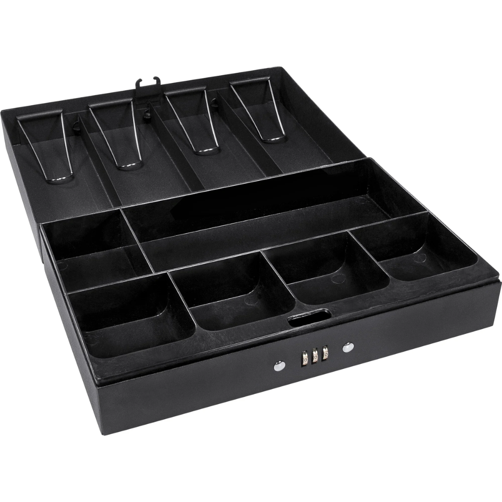 Barska CB11794 17" Cash Box With 6 Compartment Tray | Key Lock