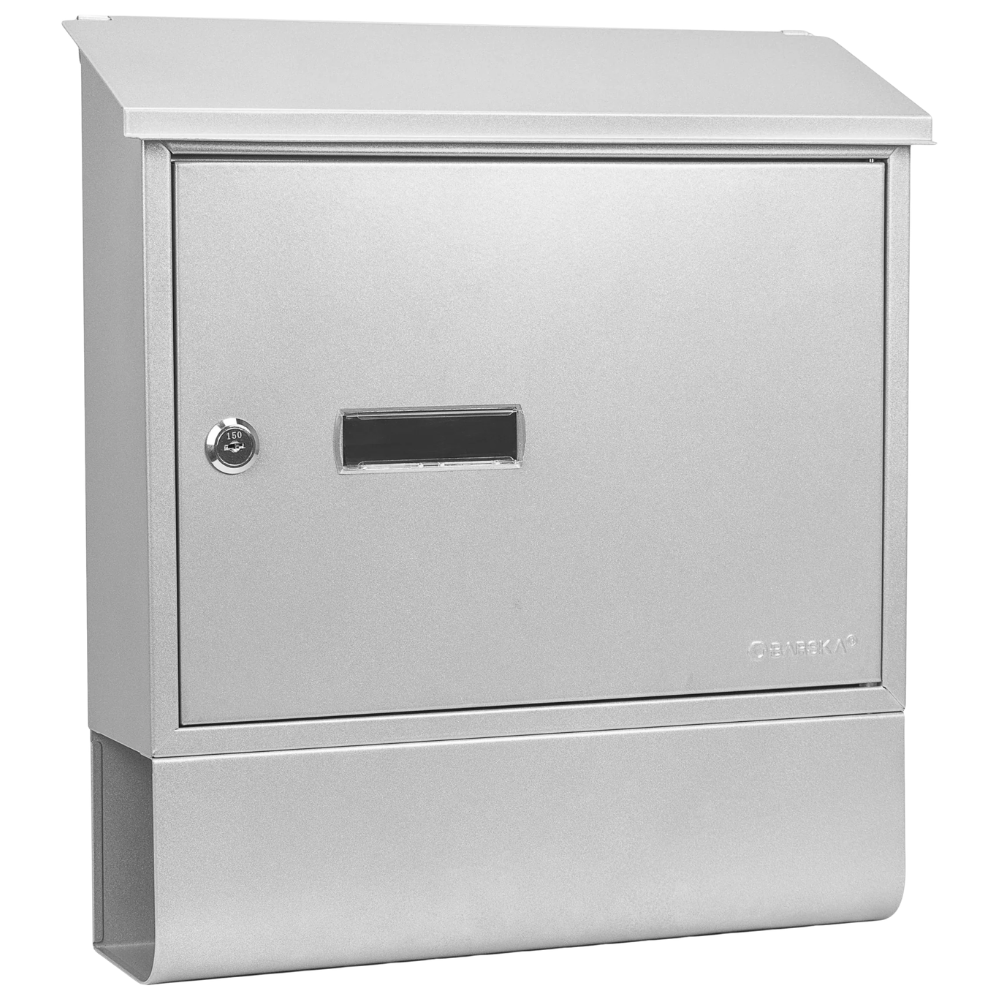 Barska CB13698 Contemporary Wall Mount Mailbox with Newspaper Bucket | Key Lock