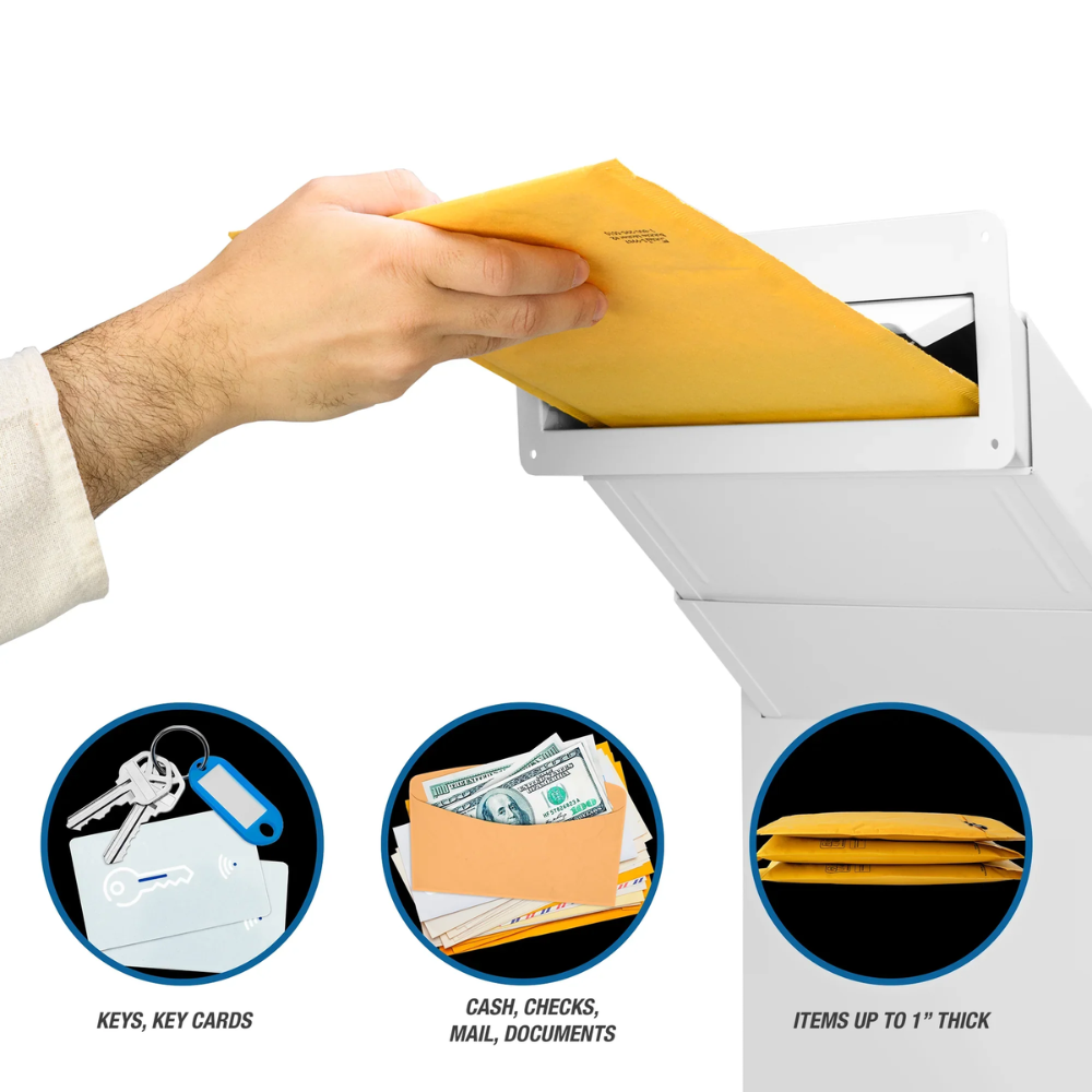 Barska CB13954 Through-The-Wall Drop Box with Adjustable Chute | Key Lock