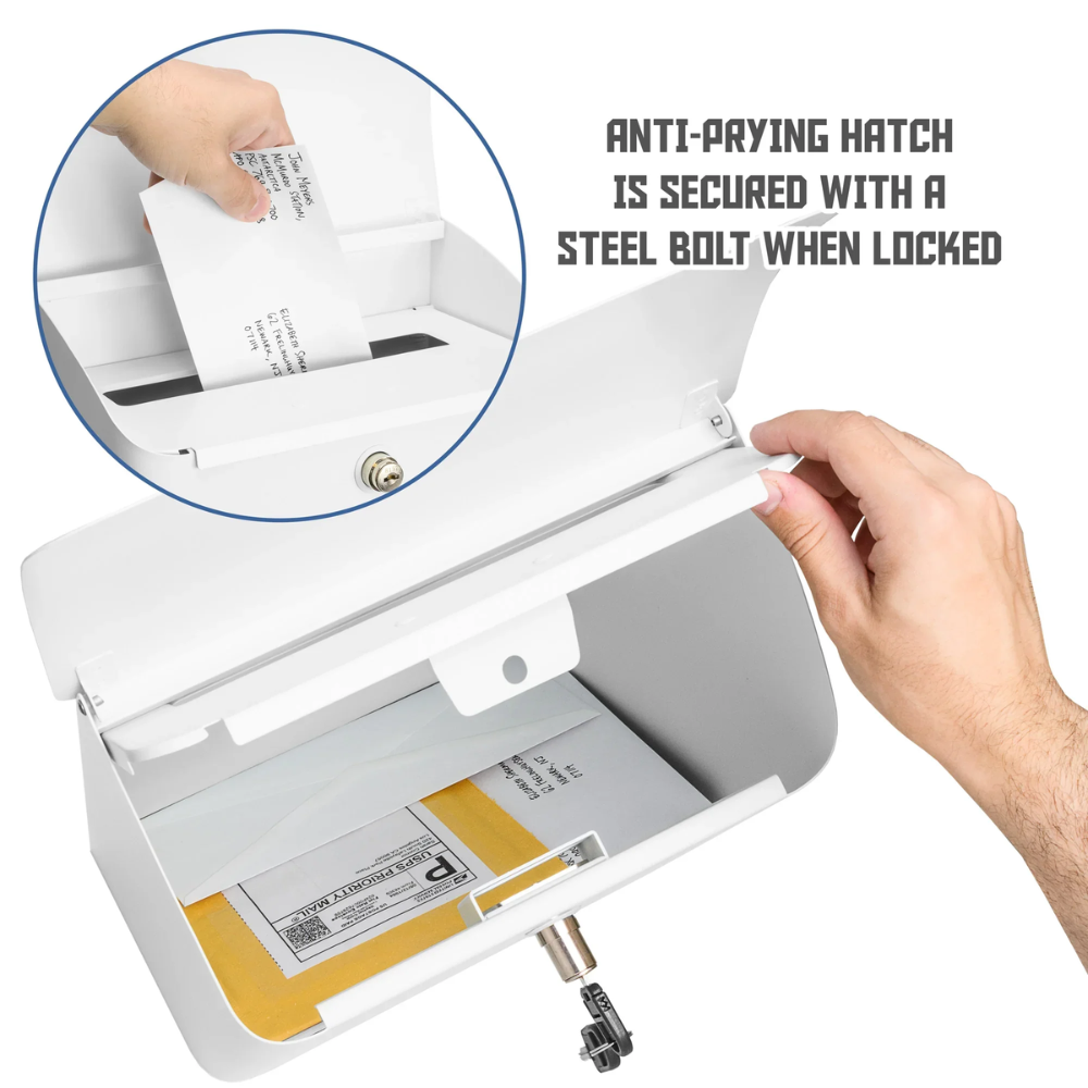 Barska CB14074 Wall-Mount Top Opening Mail Drop Box | Key Lock