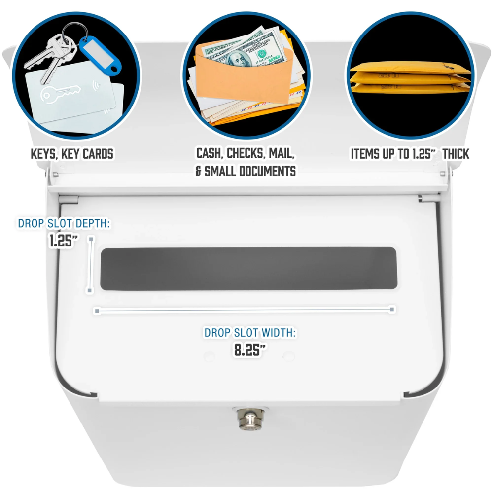 Barska CB14074 Wall-Mount Top Opening Mail Drop Box | Key Lock