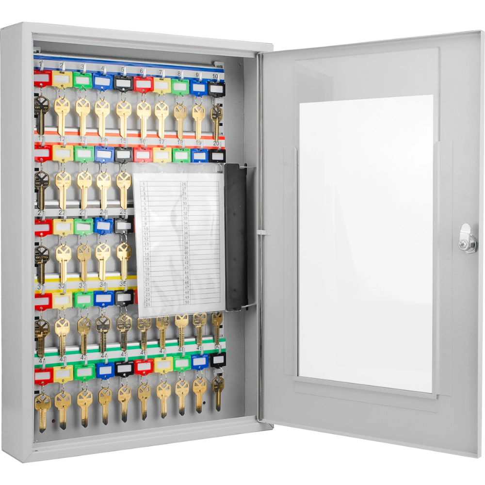 Barska Cb12950 50 Position Key Cabinet Grey With Glass Door | Key Lock
