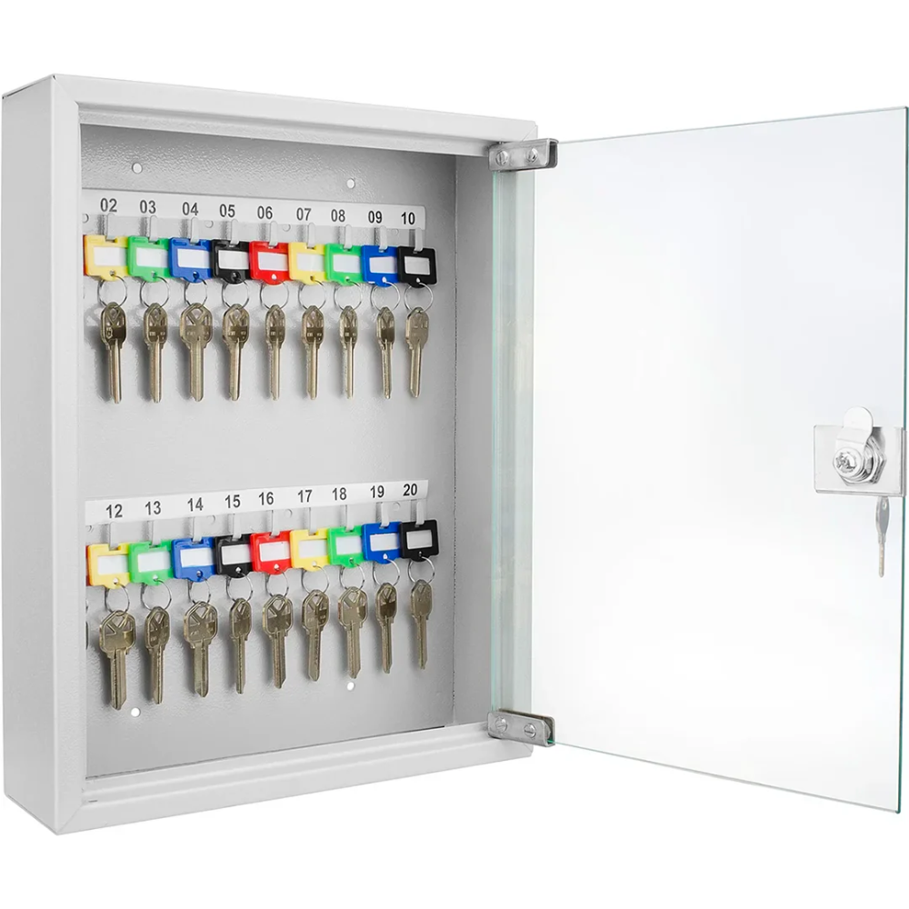Barska Cb12952 20 Keys Lock Box Grey With Glass Door | Key Lock